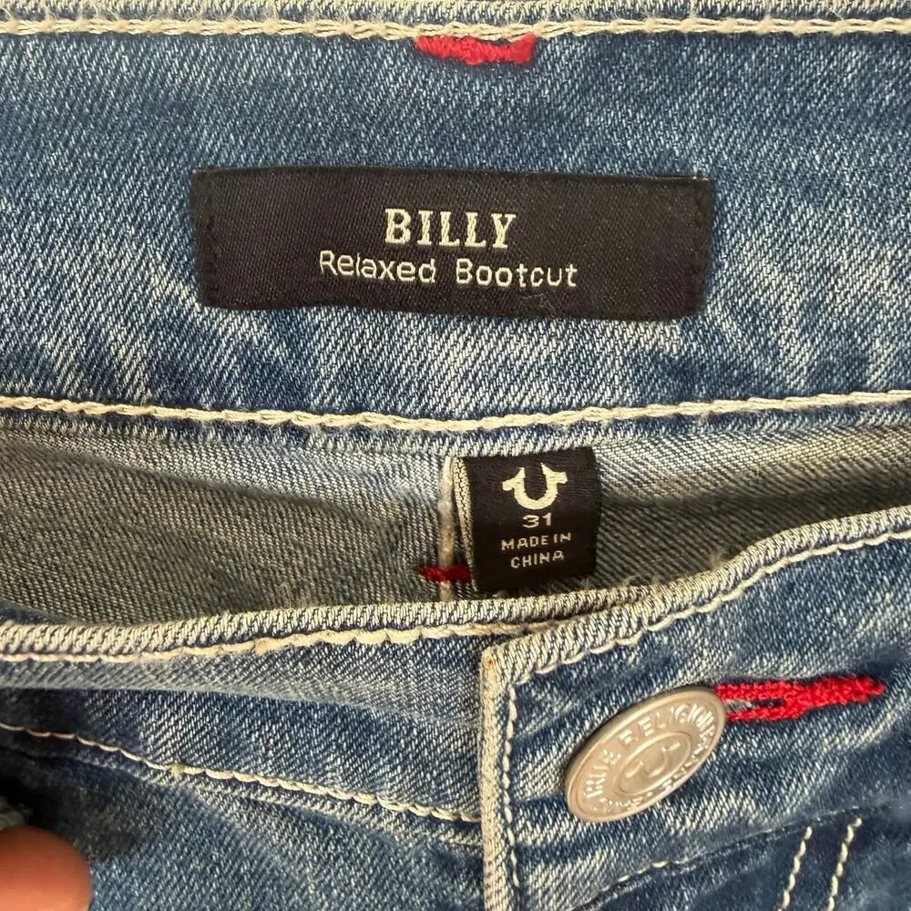 Mens True religion, Y2K Billy relax boot cut jeans wide 31 L33.5 light wash